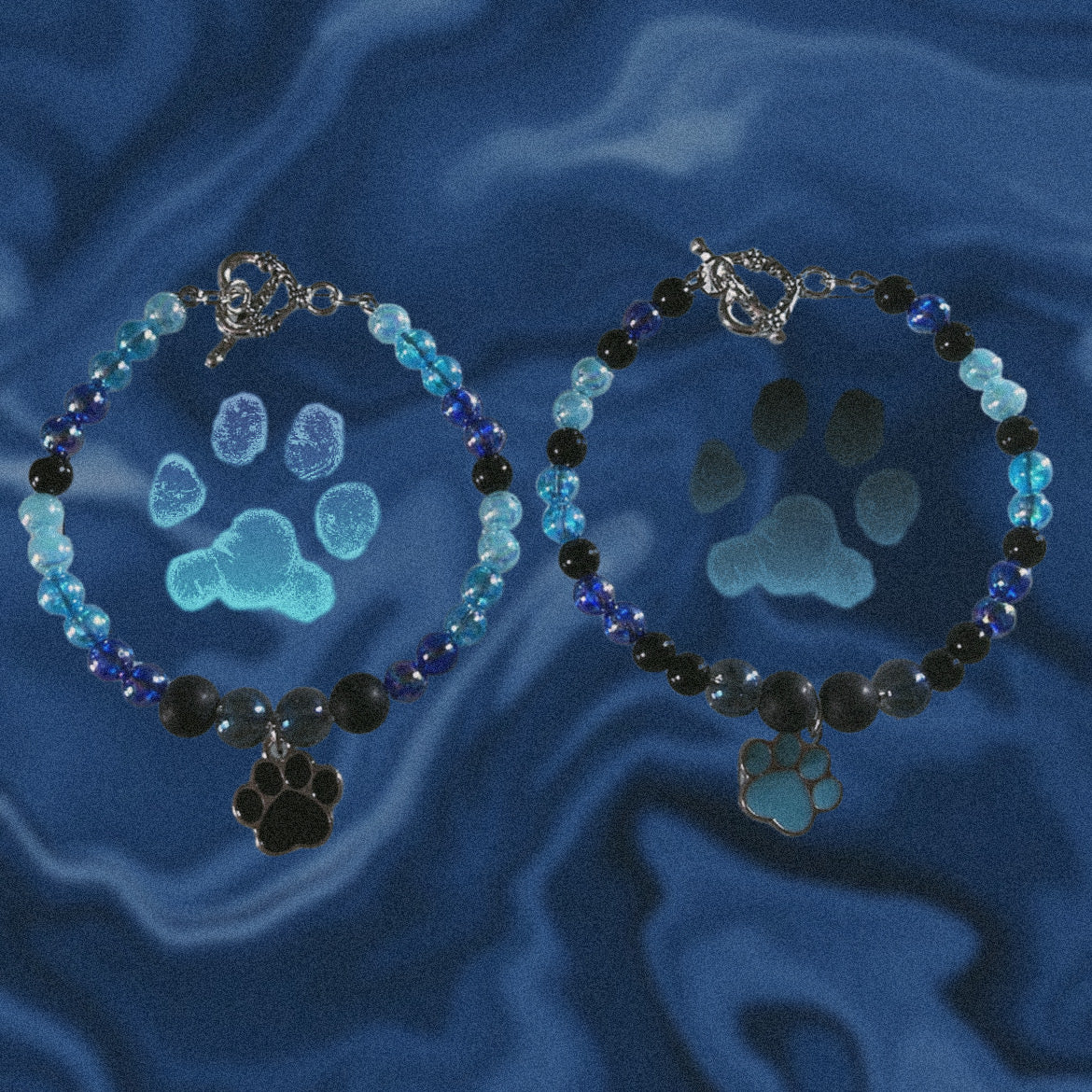 Paw Print Matching Bracelet Set